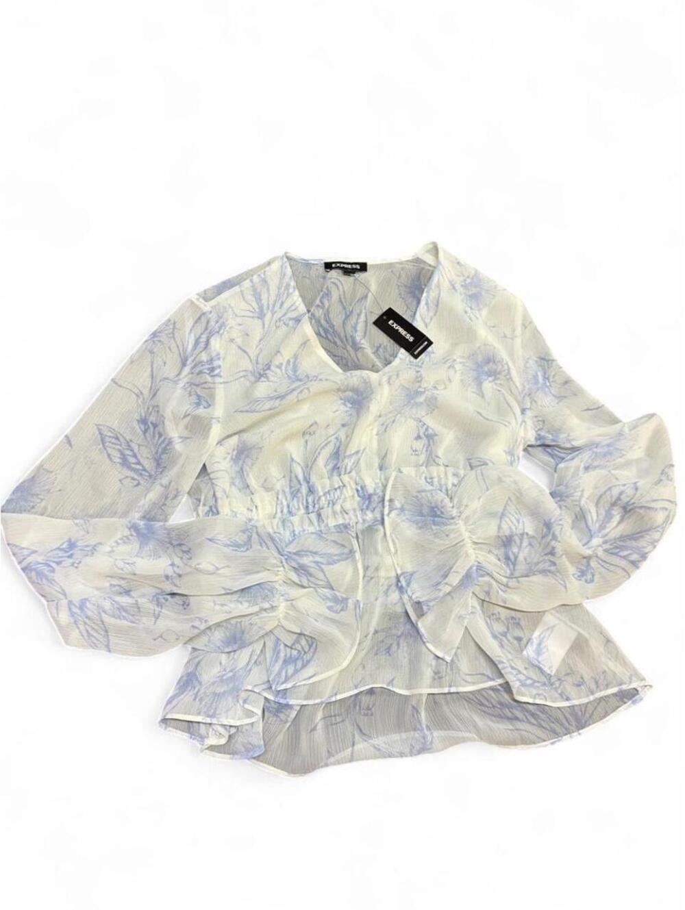 Express Women's White and Cream Blous
